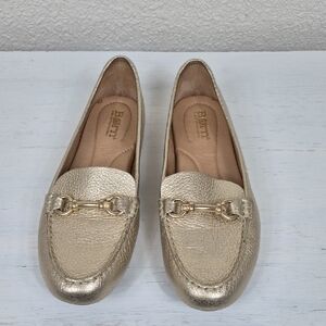 Born Women's Magnolia Driver Moc Loafer Gold Metallic Leather 7.5M